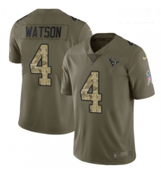 Youth Nike Houston Texans 4 Deshaun Watson Limited OliveCamo 2017 Salute to Service NFL Jersey