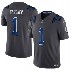 Men Indianapolis Colts  1 Sauce Gardner Dark Gray 2026 F U S E  Rivalries Collection Limited Stitched Football Jersey