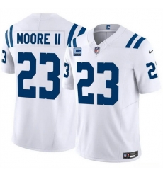 Men Indianapolis Colts 23 Kenny Moore II White 2025 F U S E  With 4 Star C Patch Vapor Limited Stitched Football Jersey