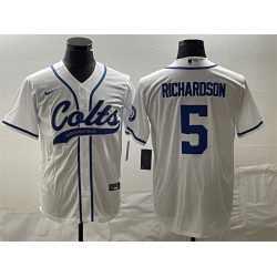 Men Indianapolis Colts 5 Anthony Richardson White Cool Base Stitched Baseball Jersey