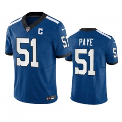 Men Indianapolis Colts 51 Kwity Paye Indiana Nights Royal 2023 F U S E Indiana Nights Limited Stitched Football Jersey