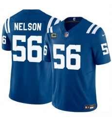 Men Indianapolis Colts 56 Quenton Nelson Blue 2025 F U S E  With 4 Star C Patch Vapor Limited Stitched Football Jersey