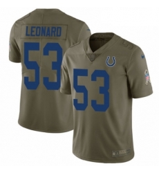 Youth Nike Indianapolis Colts 53 Darius Leonard Limited Olive 2017 Salute to Service NFL Jersey