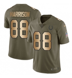 Youth Nike Indianapolis Colts 88 Marvin Harrison Limited OliveGold 2017 Salute to Service NFL Jersey