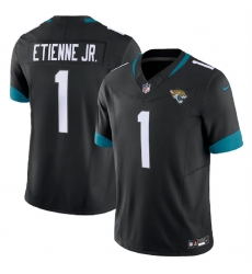 Men Jacksonville Jaguars 1 Travis Etienne Jr  Black 2023 F U S E Vapor Untouchable Limited Stitched Jersey