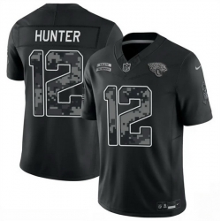 Men Jacksonville Jaguars 12 Travis Hunter Black F U S E 2026 Salute to Service Limited Stitched Football Jersey