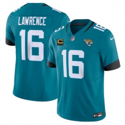 Men Jacksonville Jaguars 16 Trevor Lawrence Teal 2025 F U S E  With 4 Star C Patch Vapor Untouchable Limited Stitched Jersey