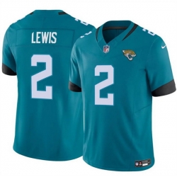 Men Jacksonville Jaguars 2 Jourdan Lewis Teal 2025 F U S E  Prowler Throwback Vapor Limited Stitched Football Jersey