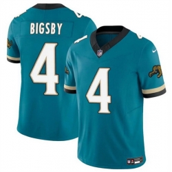 Men Jacksonville Jaguars 4 Tank Bigsby Teal 2024 F U S E Prowler Throwback Vapor Limited Stitched Football Jersey