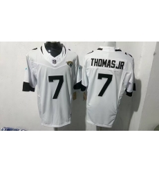 Men Jacksonville Jaguars 7 Brian Thomas Jr White 2025 F U S E Vapor Limited Stitched Football Jersey Men Jacksonville Jaguars 7 Brian Thomas Jr White 2025 F U S E Vapor Limited Stitched Football Jersey