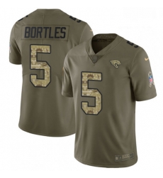 Men Nike Jacksonville Jaguars 5 Blake Bortles Limited OliveCamo 2017 Salute to Service NFL Jersey