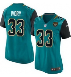 Nike Jaguars #33 Chris Ivory Teal Green Team Color Womens Stitched NFL Elite Jersey