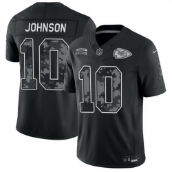 Men Kansas City Chiefs 10 Emmett Johnson Black F U S E 2026 Salute to Service Limited Stitched Football Jersey