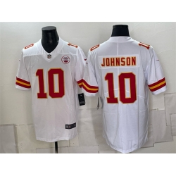 Men Kansas City Chiefs  10 Emmett Johnson White 2026 Vapor Untouchable Limited Stitched Football Jersey