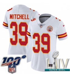 2020 Super Bowl LIV Women Nike Kansas City Chiefs #39 Terrance Mitchell White Vapor Untouchable Limited Player NFL Jersey