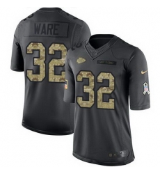 Nike Chiefs #32 Spencer Ware Black Youth Stitched NFL Limited 2016 Salute to Service Jersey