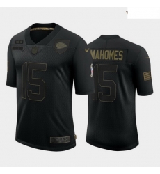 Youth Kansas City Chiefs 15 Patrick Mahomes Black Camo 2020 Salute To Service Limited Jersey