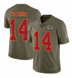 Youth Nike Kansas City Chiefs 14 Sammy Watkins Limited Olive 2017 Salute to Service NFL Jersey