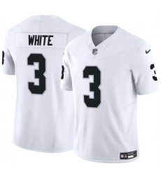 Men Las Vegas Raiders 3 Zamir White White F U S E Vapor Stitched Football Jersey