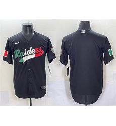 Men Las Vegas Raiders Blank Black Mexico Cool Base Stitched Baseball Jersey
