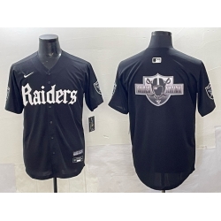 Men Las Vegas Raiders Team Big Logo Black Gothic Sin City Shadows Edition Vapor Limited Stitched Baseball Jersey 2