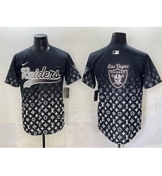 Men Las Vegas Raiders Team Big Logo Black Limited Stitched Baseball Jersey 2 Men Las Vegas Raiders Team Big Logo Black Limited Stitched Baseball Jersey 2