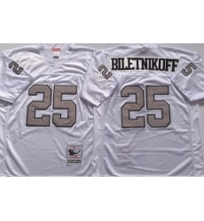 Oakland Raiders White #25 BILETNIKOFF White Stitched NFL Throwback Jersey