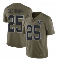 Youth Nike Oakland Raiders 25 Fred Biletnikoff Limited Olive 2017 Salute to Service NFL Jersey