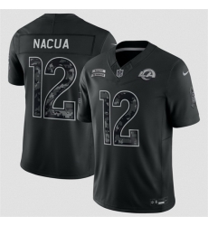 Men Los Angeles Rams  12 Puka Nacua Black F U S E  2026 Salute to Service Limited Stitched Football Jersey