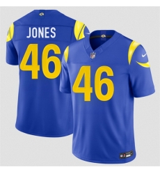 Men Los Angeles Rams  46 Rohan Jones Royal 2026 Draft F U S E  Vapor Limited Stitched Football Jersey