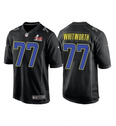 Men Los Angeles Rams 77 Andrew Whitworth 2022 Black Super Bowl LVI Game Stitched Jersey