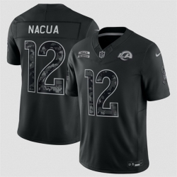 Youth Los Angeles Rams  12 Puka Nacua Black 2026 Salute to Service Limited Stitched Football Jersey