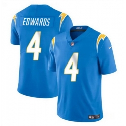 Men Los Angeles Chargers 4 Gus Edwards Light Blue Vapor Limited Stitched Football Jersey