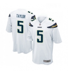 Men Los Angeles Chargers 5 Tyrod Taylor Game White Football Jersey