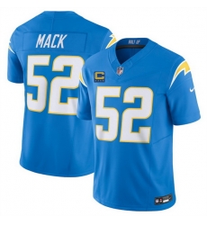 Men Los Angeles Chargers 52 Khalil Mack Blue 2025 F U S E With 4 Star C Patch Vapor Limited Stitched Football Jersey