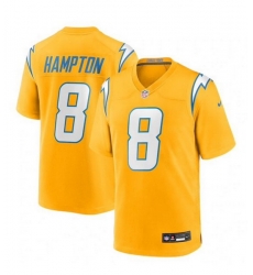 Men Los Angeles Chargers 8  HAMPTON  Gold 2025 F U S E  Alternate Vapor Limited Stitched Football Jersey