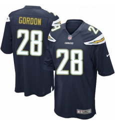 Men Nike Los Angeles Chargers 28 Melvin Gordon Game Navy Blue Team Color NFL Jersey