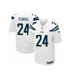 Nike San Diego Chargers 24 Brandon Flowers White Elite NFL Jersey