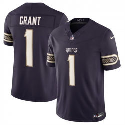 Men Minnesota Vikings  1 Bud Grant Deep Purple 2026 F U S E  Rivalries Collection Limited Stitched Football Jersey