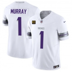 Men Minnesota Vikings  1 Kyler Murray White 2026 F U S E  4 Star C Patch Winter Warrior Limited Stitched Jersey