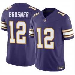Men Minnesota Vikings 12 Max Brosmer Purple 2025 F U S E  Throwback Vapor Untouchable Limited Stitched Jersey