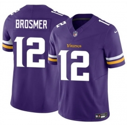 Men Minnesota Vikings 12 Max Brosmer Purple 2025 F U S E  Vapor Untouchable Limited Stitched Jersey