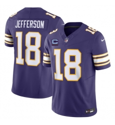 Men Minnesota Vikings 18 Justin Jefferson Purple 2026 F U S E Throwback With 4 Star C Patch Vapor Limited Stitched Jersey Men Minnesota Vikings 18 Justin Jefferson Purple 2026 F U S E Throwback With 4 Star C Patch Vapor Limited Stitched Jersey