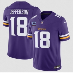 Men Minnesota Vikings  18 Justin Jefferson Purple 2026 F U S E  With 4 star C Patch Vapor Limited Stitched Football Jersey