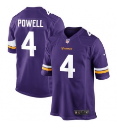 Men Minnesota Vikings 4 Brandon  Powell Purple Vapor Untouchable Stitched Jersey