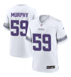 Men Minnesota Vikings #59 Nike Byron Murphy Jr. White Silver Stitched Jersey