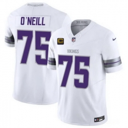 Men Minnesota Vikings  75 Brian O Neill White 2025 F U S E  Winter Warrior Limited Stitched Jersey
