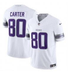 Men Minnesota Vikings 80 Cris Carter White F U S E  Winter Warrior Limited Stitched Jersey