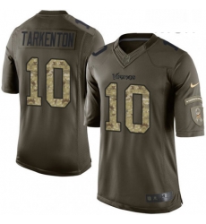 Mens Nike Minnesota Vikings 10 Fran Tarkenton Limited Green Salute to Service NFL Jersey