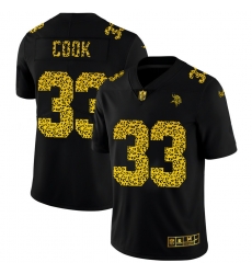 Minnesota Vikings 33 Dalvin Cook Men Nike Leopard Print Fashion Vapor Limited NFL Jersey Black